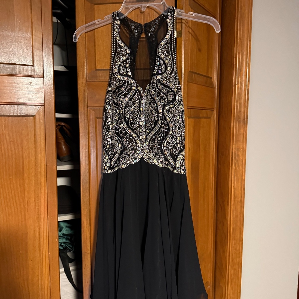 Black sequin homecoming dress